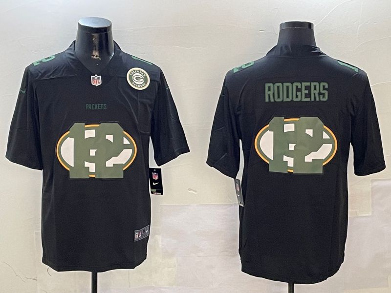 Men Green Bay Packers #12 Rodgers Black 2024 Nike Limited NFL Jersey style 01021->new orleans saints->NFL Jersey
